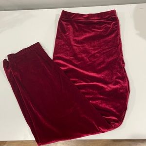 Never worn red velvet leggings